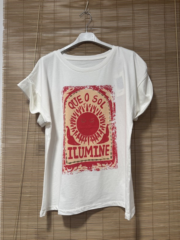 T-shirt blanc QUE O SOL