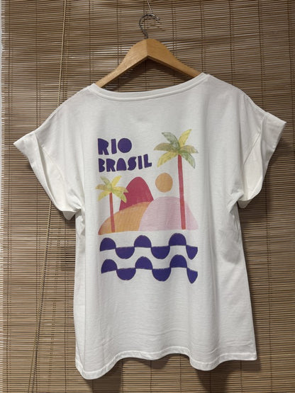 T-shirt blanc Rio Brasil