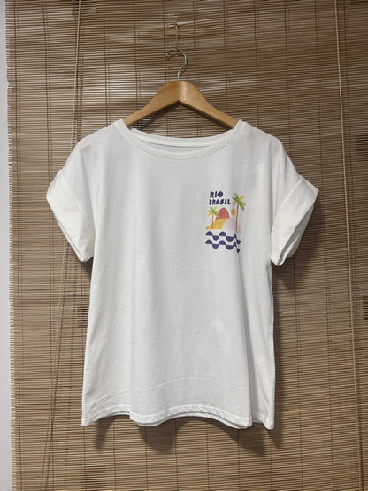 T-shirt blanc Rio Brasil