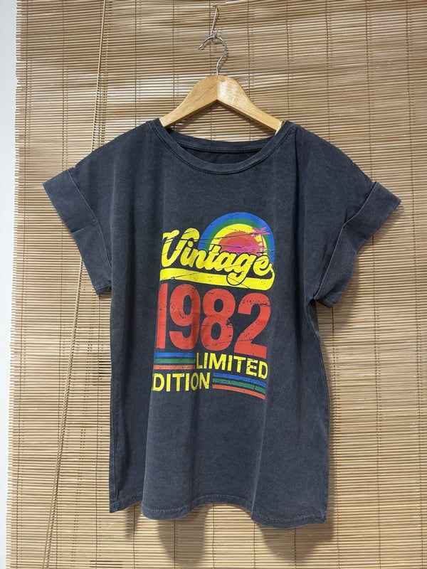 T-shirt anthracite Vintage 1982