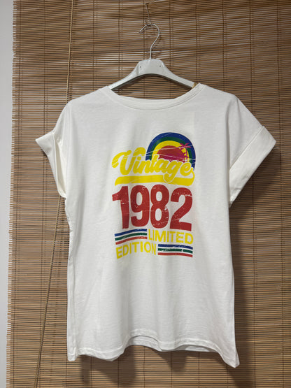 T-shirt blanc Vintage 1982