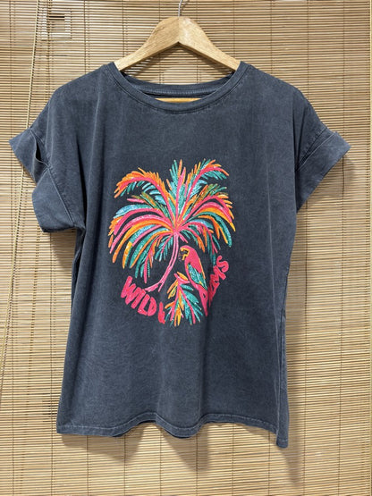 T-shirt anthracite PALMIERS