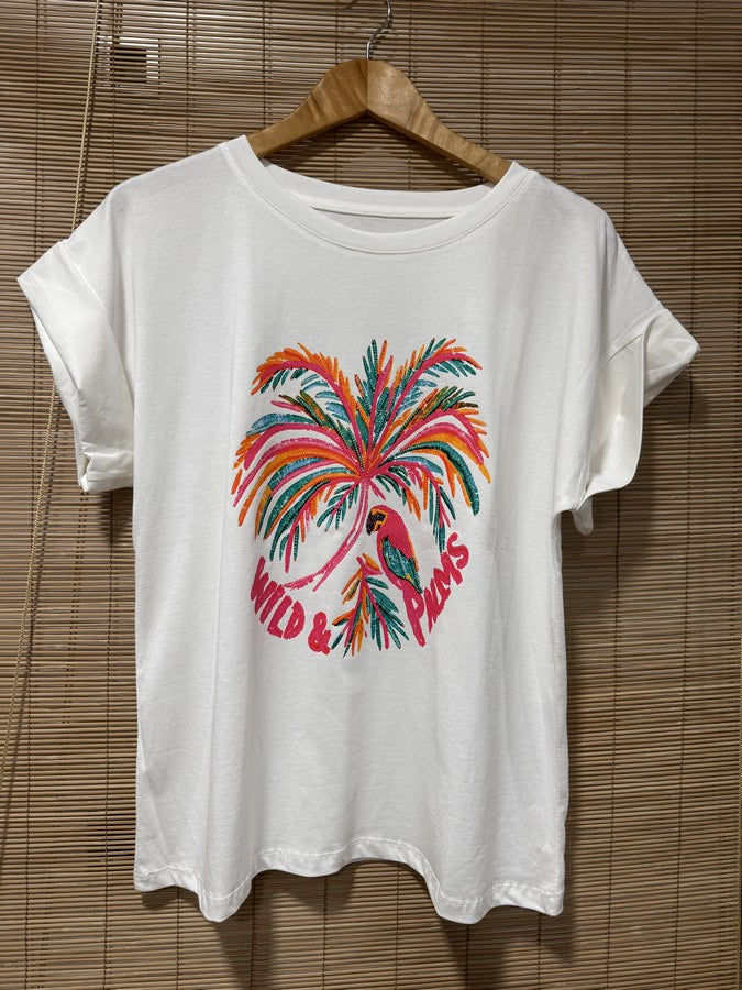 T-shirt PALMIERS blanc