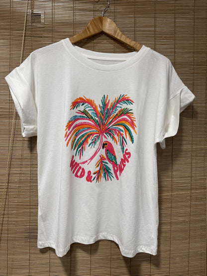 T-shirt PALMIERS blanc