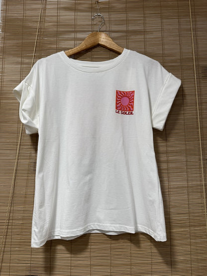 T-shirt blanc LE SOLEIL rouge