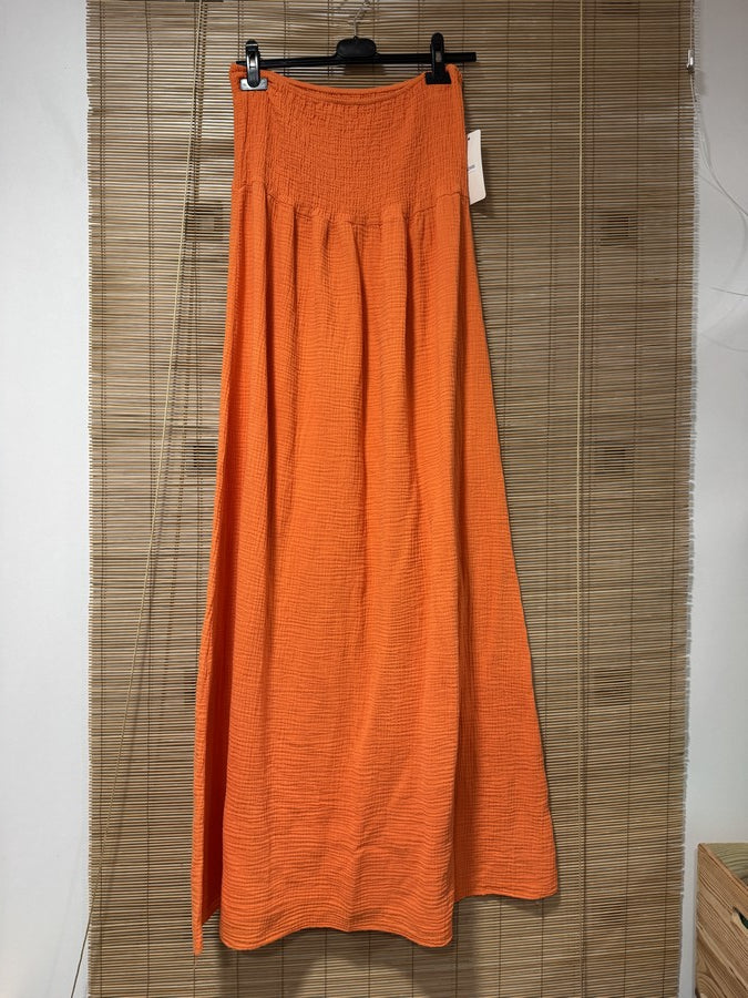 Robe bustier gaze de coton orange
