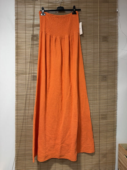 Robe bustier gaze de coton orange