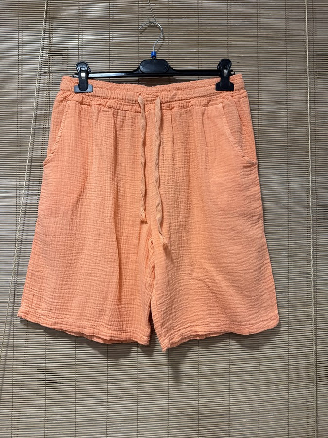 Short gaze de coton AARON orange