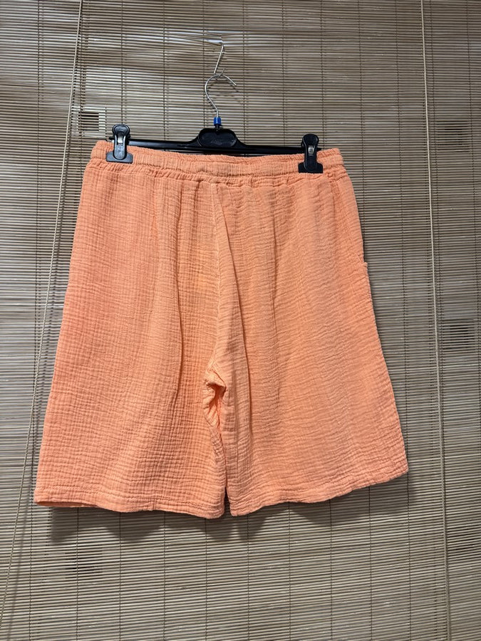 Short gaze de coton AARON orange