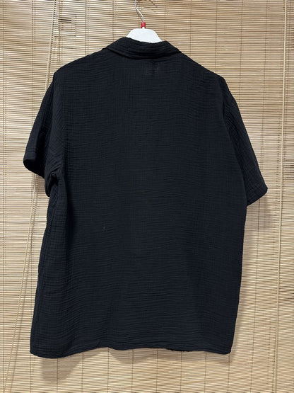 Chemise gaze de coton AARON noire