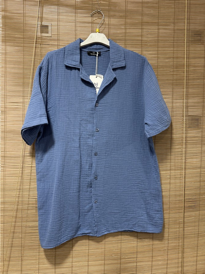 Chemise gaze de coton AARON bleu jean