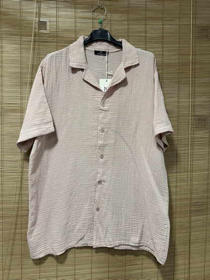 Chemise gaze de coton AARON rose pâle