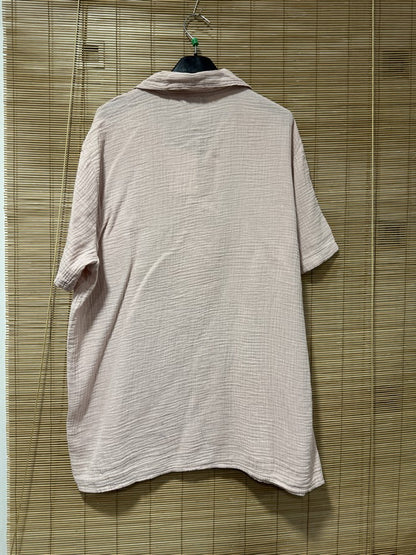 Chemise gaze de coton AARON rose pâle