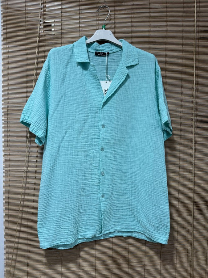 Chemise gaze de coton AARON menthe
