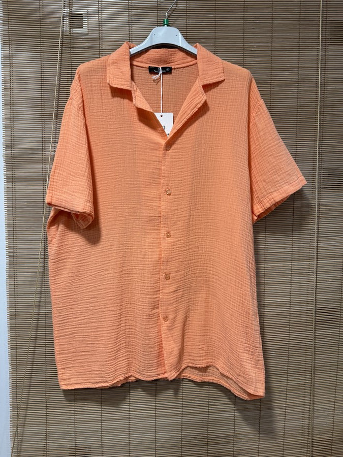 Chemise gaze de coton AARON orange