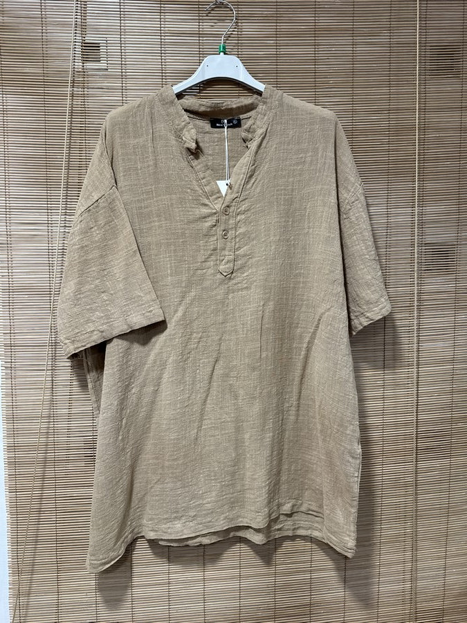 T-shirt CLAUDIO boutons camel