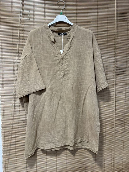 T-shirt CLAUDIO boutons camel