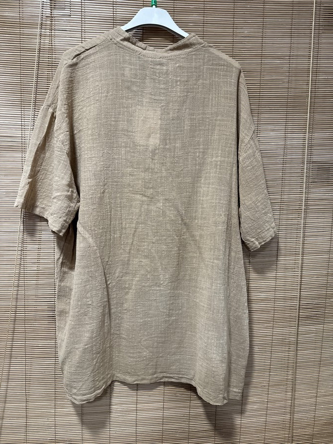 T-shirt CLAUDIO boutons camel
