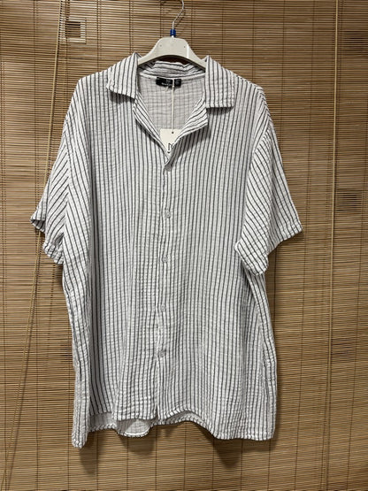 Chemise gaze de coton AARON blanche rayée