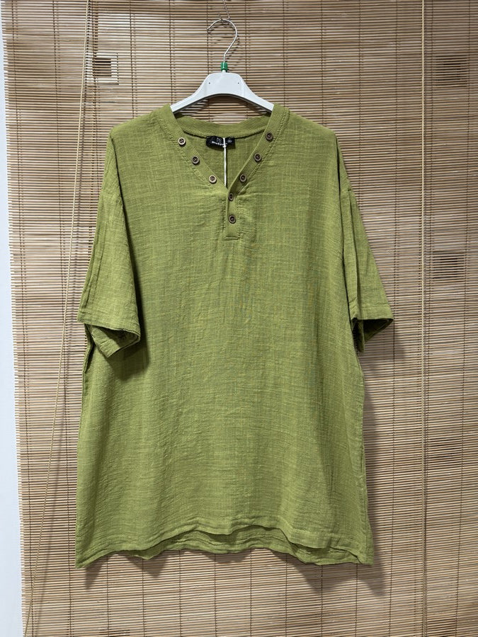 T-shirt col boutons ELIO olive