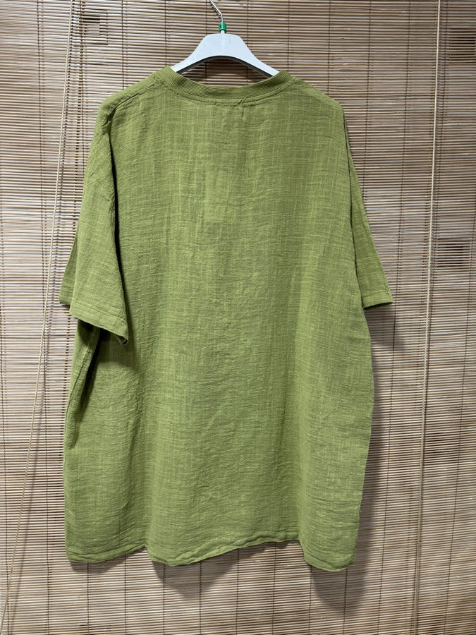 T-shirt col boutons ELIO olive