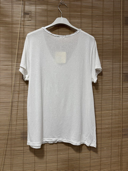 T-shirt fluide lin/coton blanc