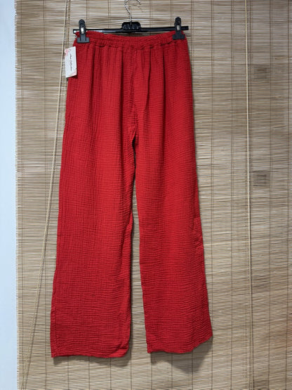 Pantalon gaze de coton rouge