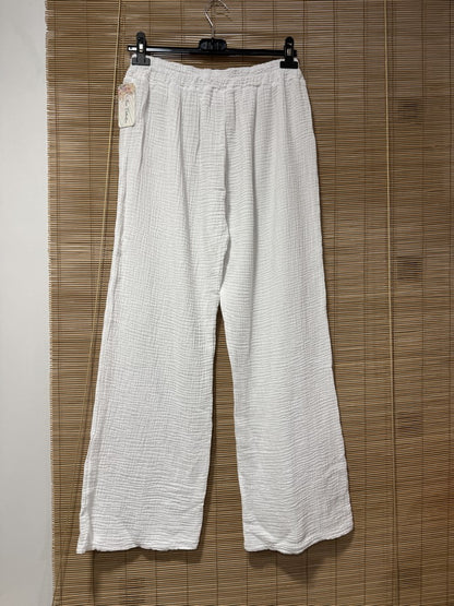 Pantalon gaze de coton blanc