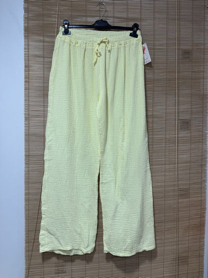 Pantalon gaze de coton jaune