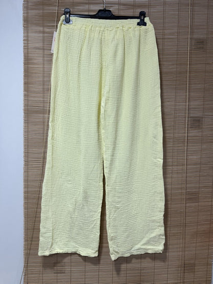 Pantalon gaze de coton jaune
