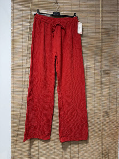 Pantalon gaze de coton rouge