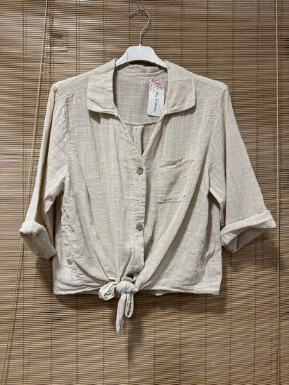 Chemise coton sable