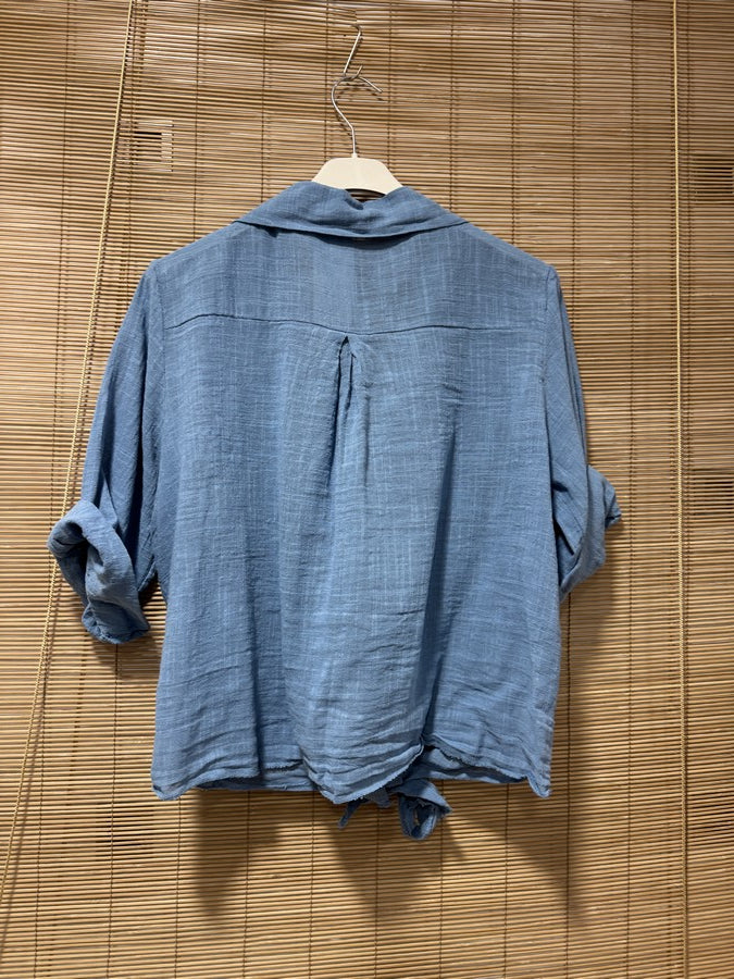 Chemise coton bleu jean