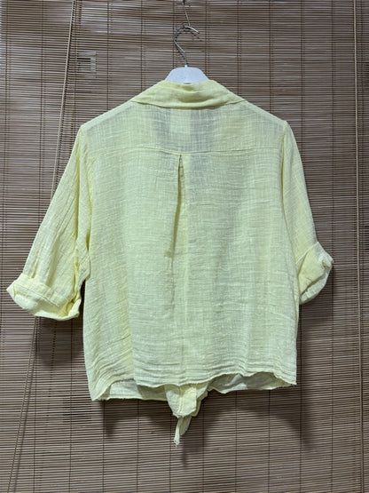 Chemise coton jaune pâle