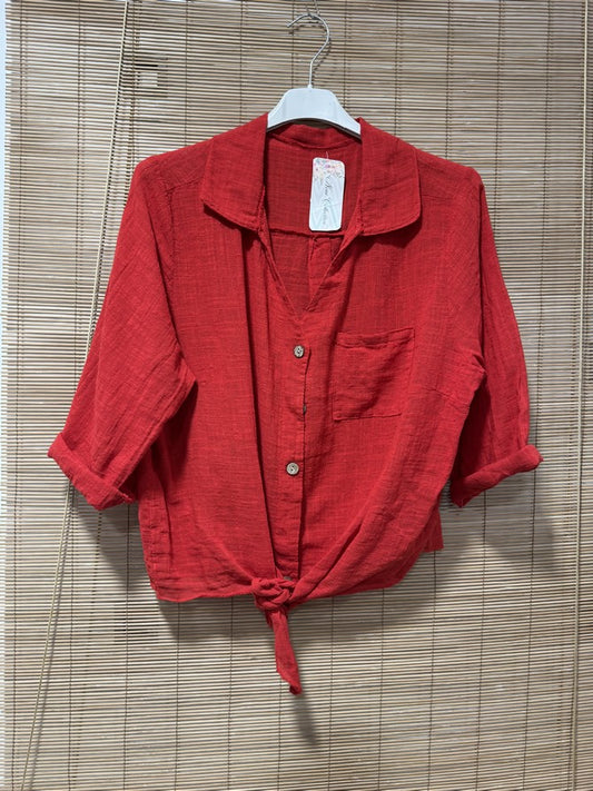 Chemise coton rouge