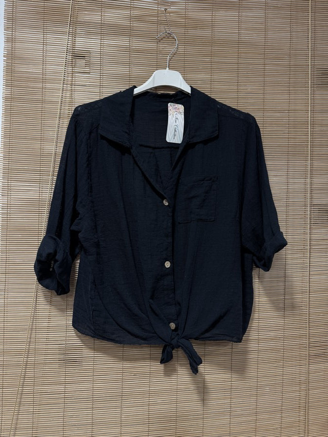 Chemise coton noir