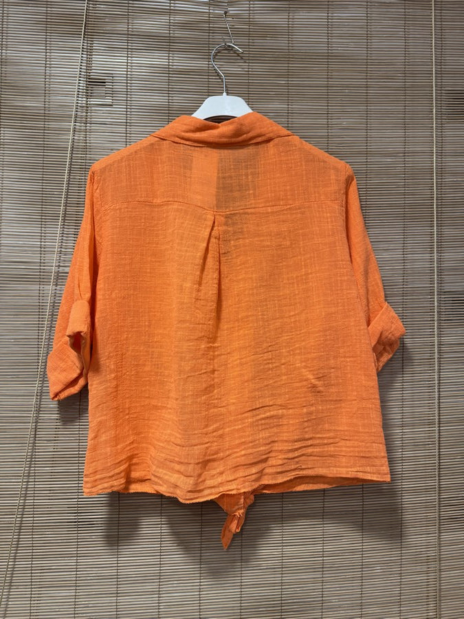 Chemise coton orange
