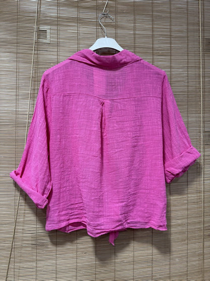 Chemise coton fuchsia