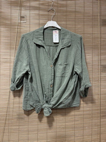 Chemise coton kaki