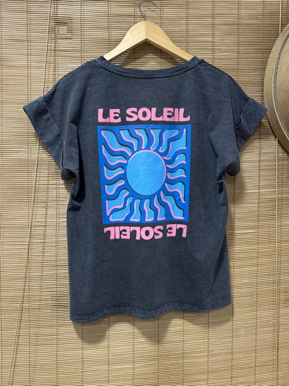 T-shirt anthracite LE SOLEIL bleu