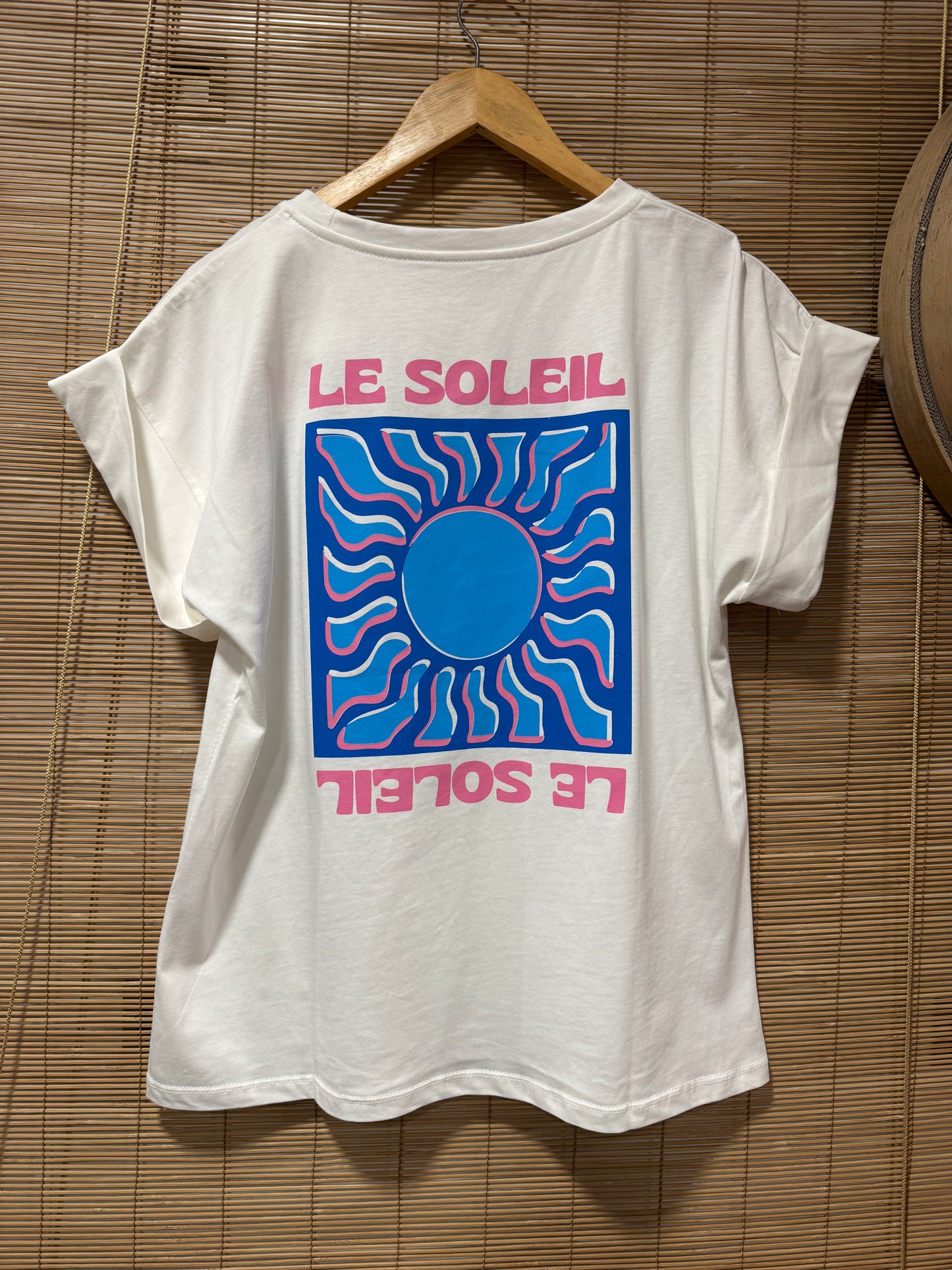 T-shirt blanc LE SOLEIL bleu