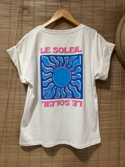 T-shirt blanc LE SOLEIL bleu