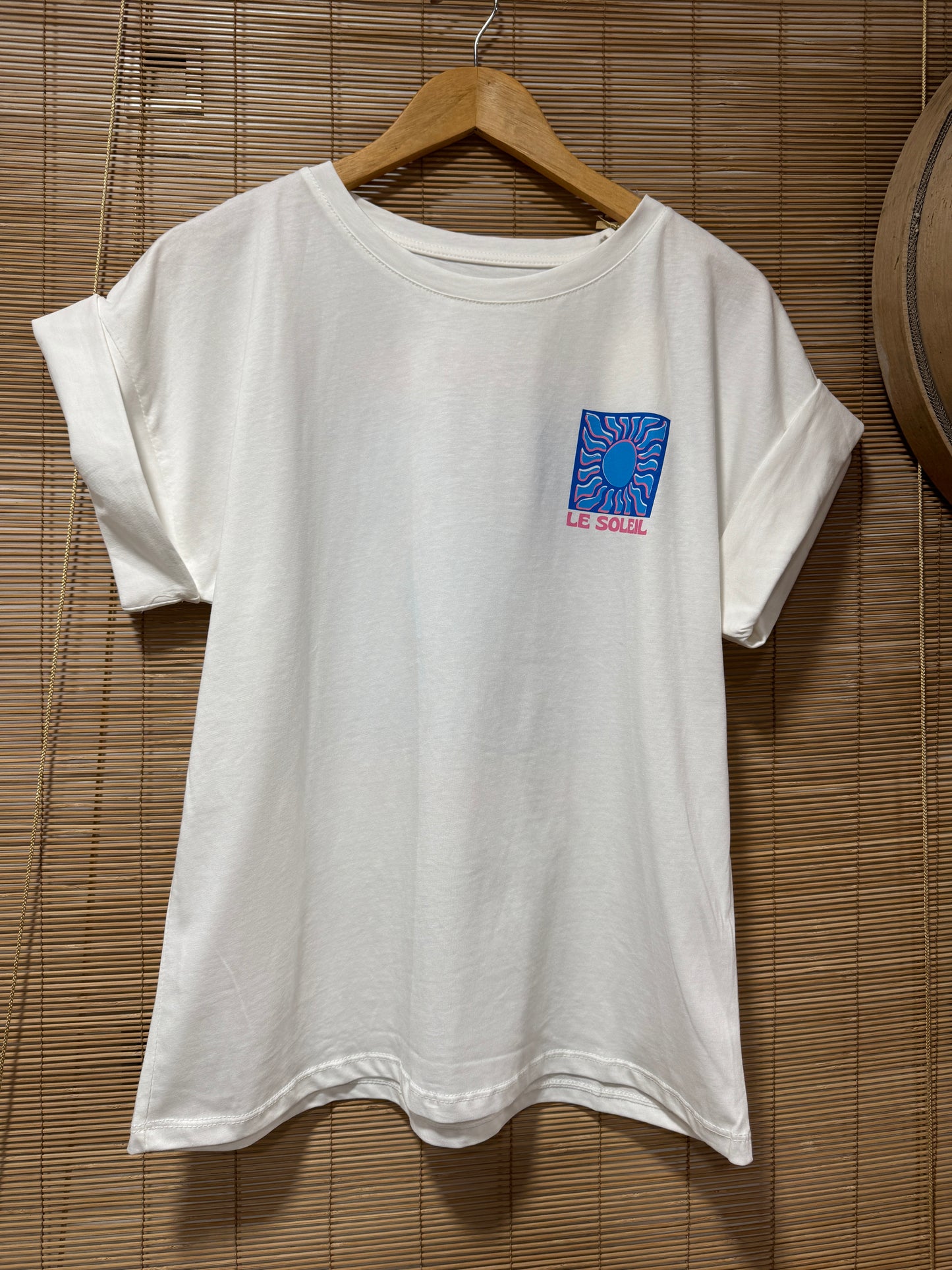 T-shirt blanc LE SOLEIL bleu