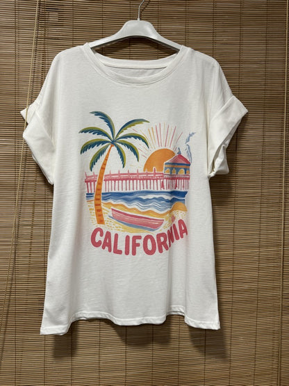 T-shirt blanc CALIFORNIA