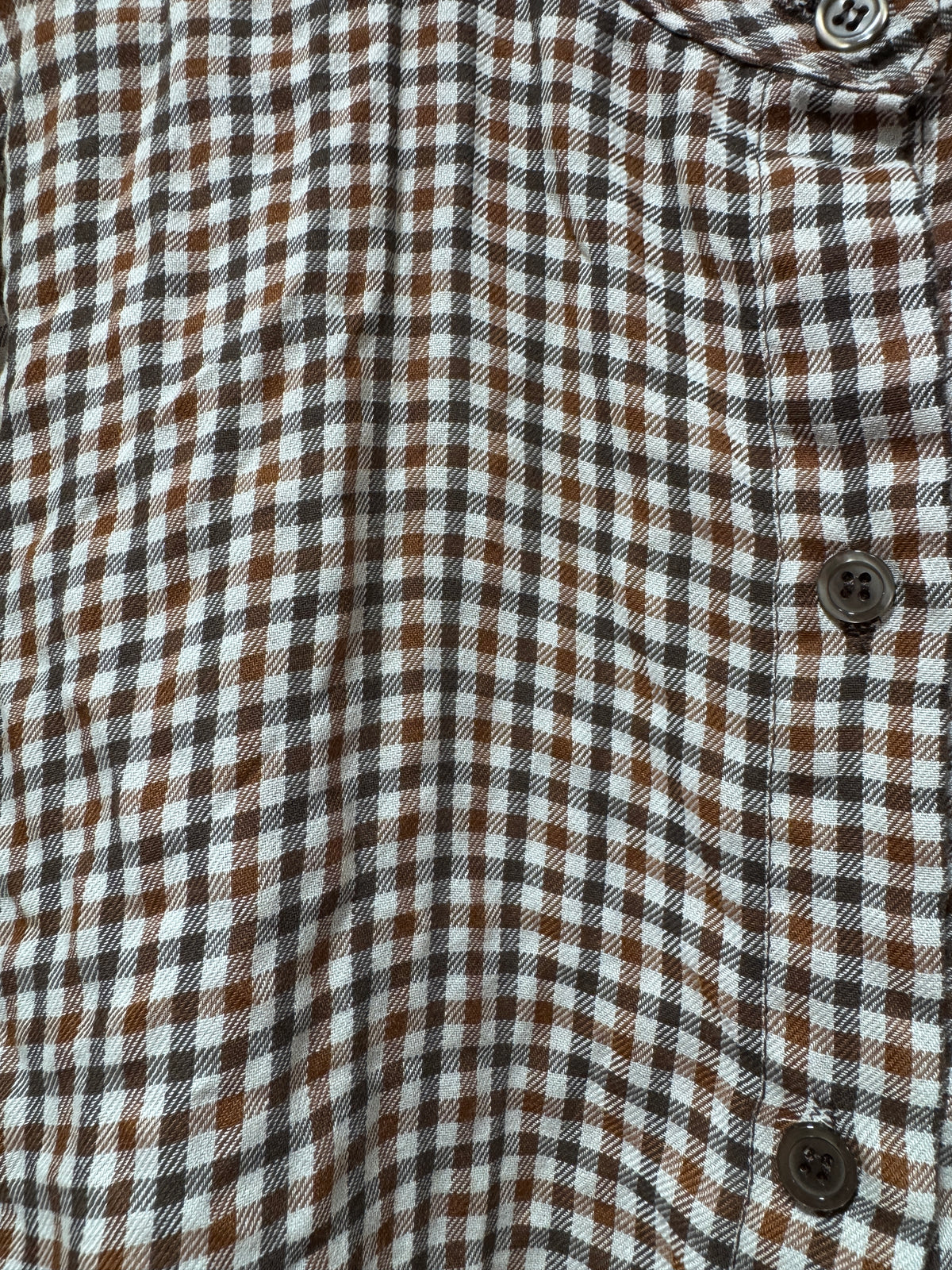 Chemise à petits carreaux kaki/rouille