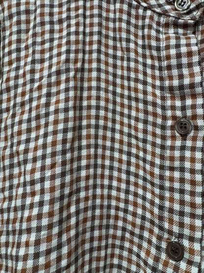 Chemise à petits carreaux kaki/rouille