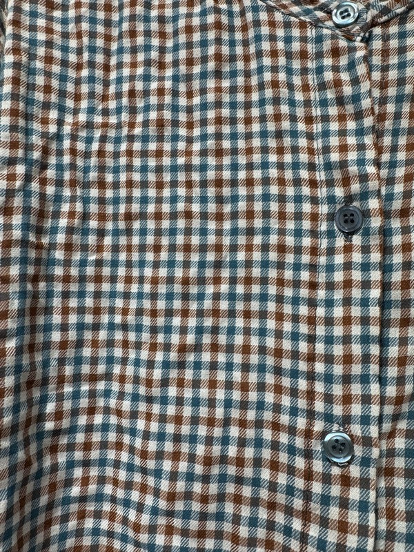 Chemise à petits carreaux bleu canard/rouille