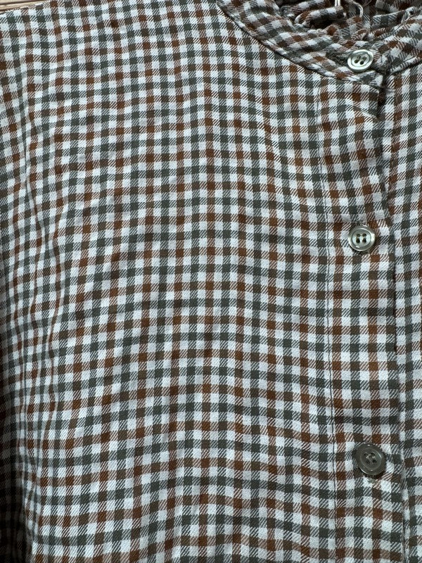 Chemise à petits carreaux gris/rouille