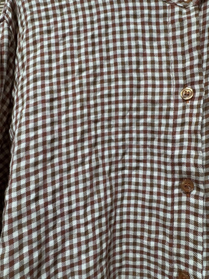 Chemise à petits carreaux bordeaux/rouille