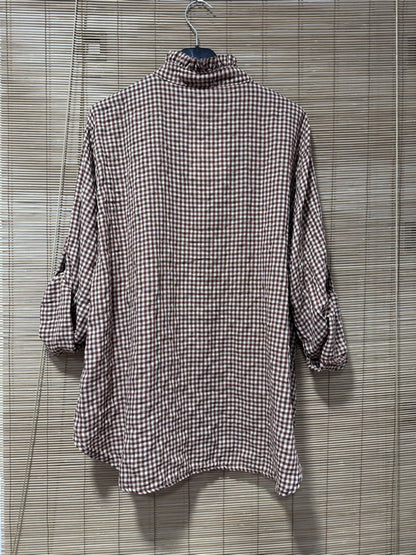 Chemise à petits carreaux bordeaux/rouille